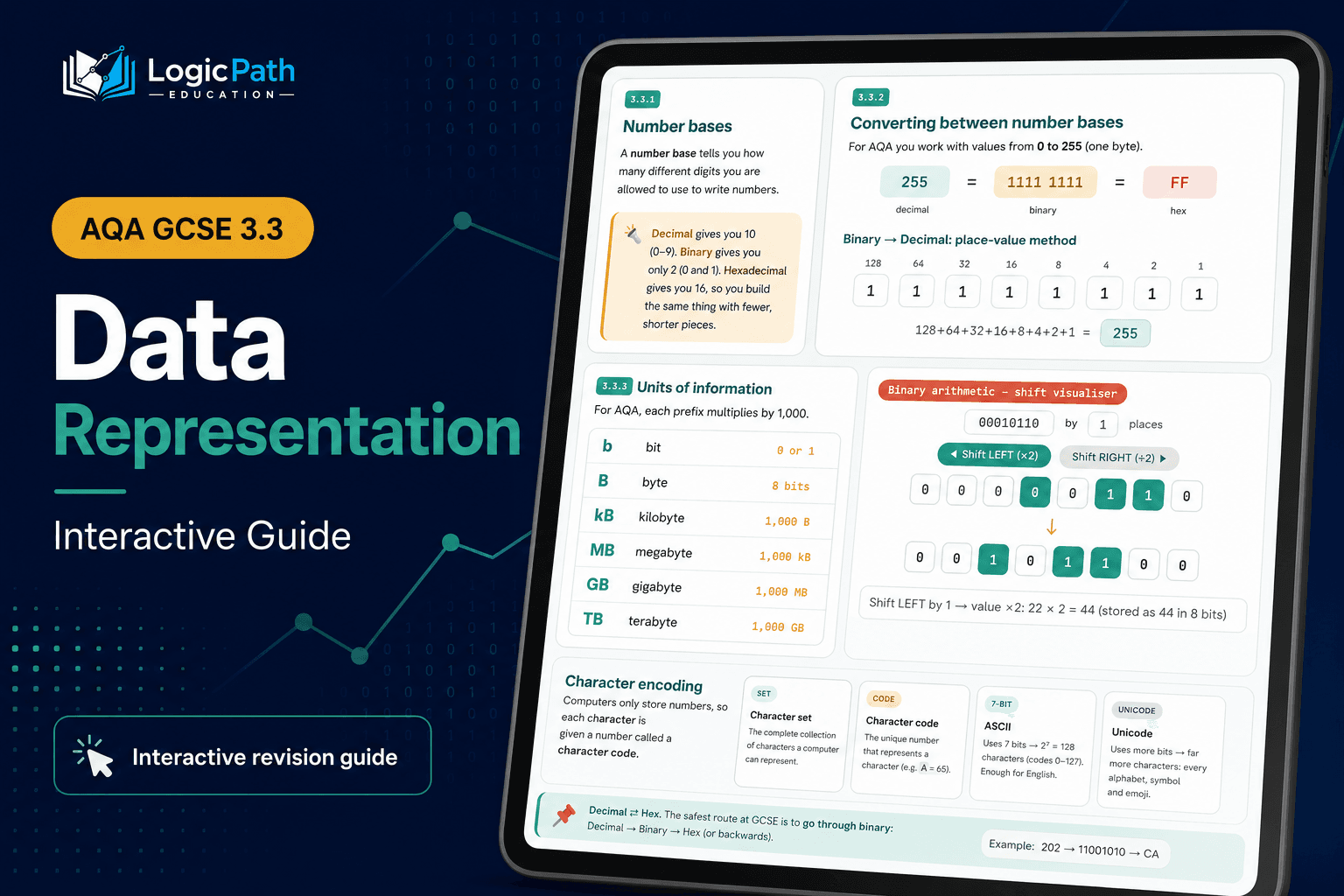 Preview banner for the AQA GCSE Data Representation interactive guide