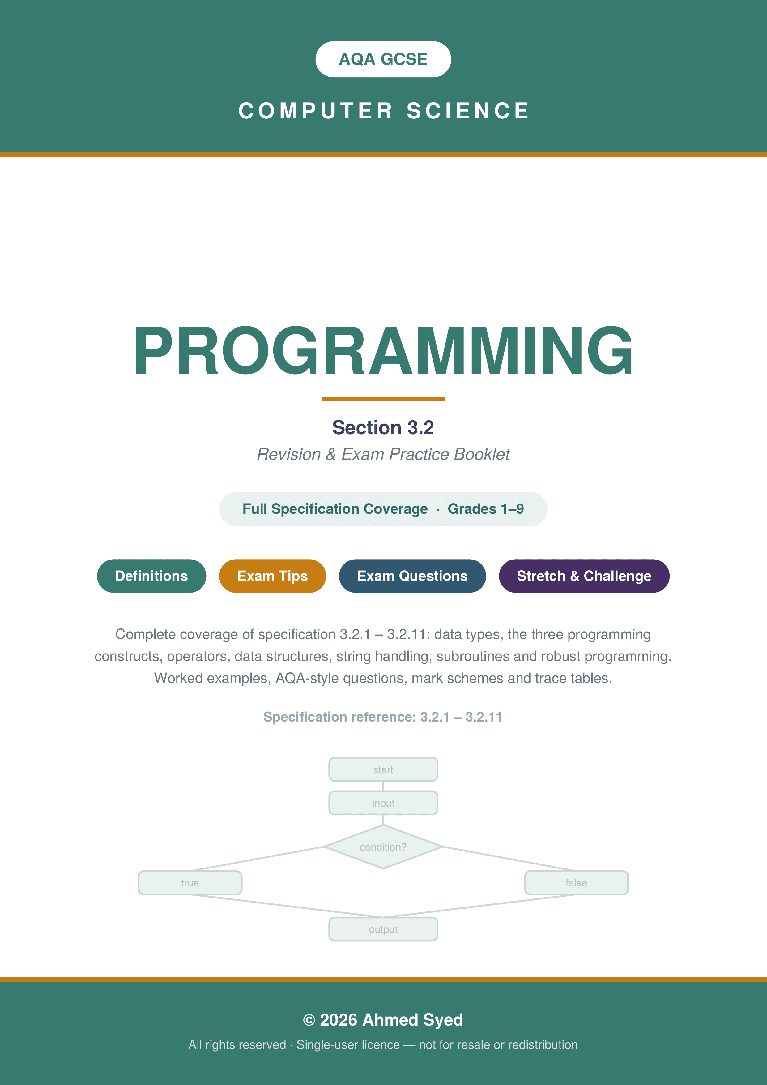 AQA GCSE 3.2 Programming cover preview